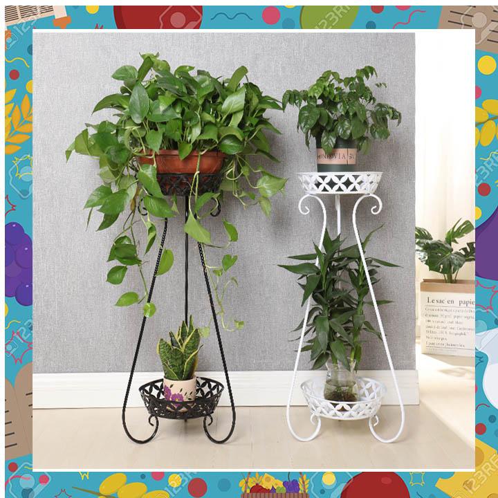 Kệ để chậu hoa cây cảnh 2 tầng bằng sắt sơn tĩnh điện kích thước 76x31x40