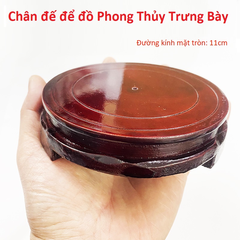 Đế Gỗ ( 11cm ) để Hũ đựng vàng Pha Lê - để Tháp Văn Xương, Thỏi Vàng, Cóc Vàng, Lợn Vàng hoặc các đồ vật phong thủy khác