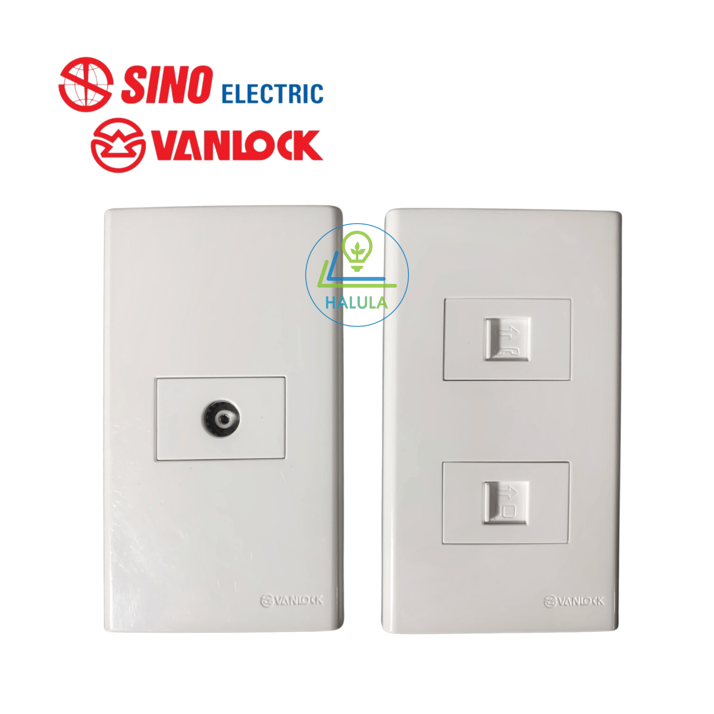 Ổ cắm tv, ổ cắm mạng, ổ cắm điện thoại sino vanlock, mặt thiết bị, đế nổi, đế âm dòng s18cc - s18cctv - s18cc31rj5e - s18cc31rj - ck157rh - s2157