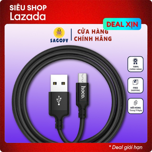Dây cáp sạc nhanh Hoco X14 iphone Lightning, type C, Micro, cáp sạc điện thoại, tai nghe bluetooth pin dự phòng Sagopy