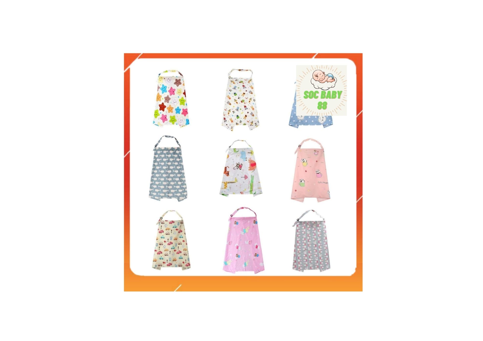 Áo choàng cao cấp che cho bé bú nơi công cộng, áo chống nắng che cho bé soc baby 88