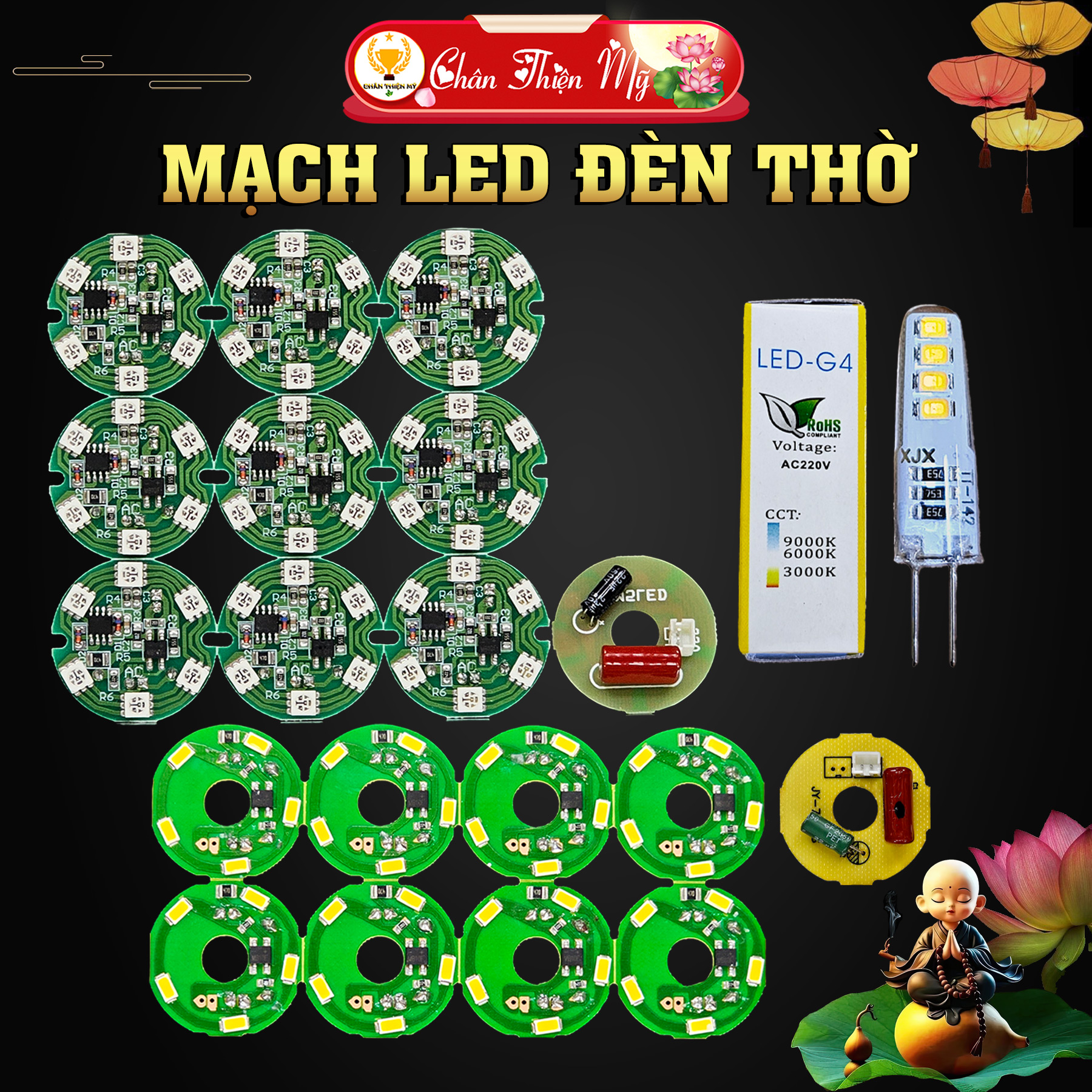 [Tặng Kèm Dây Nối - BH 3 Tháng] Mạch LED Đèn Thờ Đổi Màu Siêu Sáng, LED Chân Ghim G4 Cho Đèn Trang Trí CHÂN THIỆN MỸ