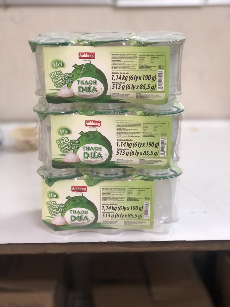 Thạch dừa ánh hồng 190gr * 6 ly