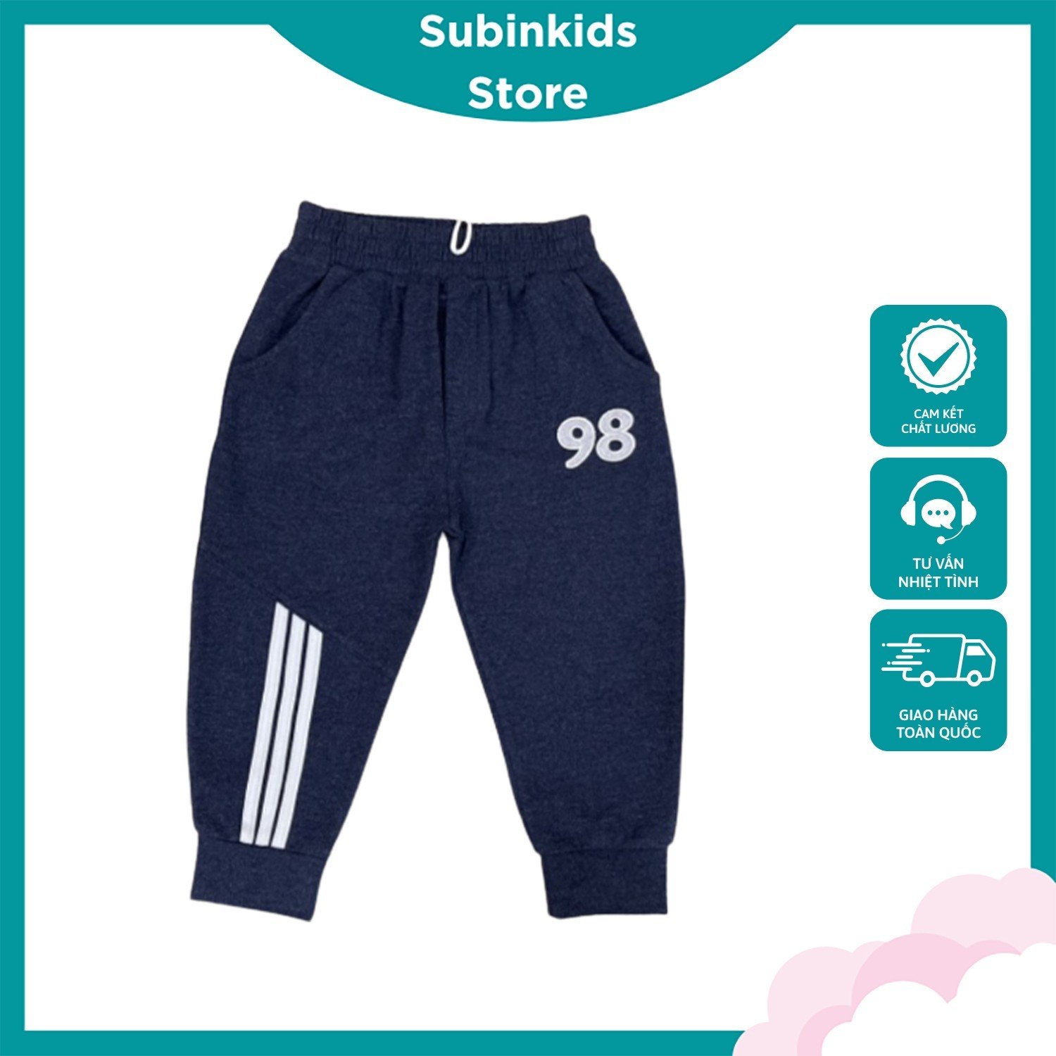 Quần dài thu đông thêu số 98 (12kg-30kg )