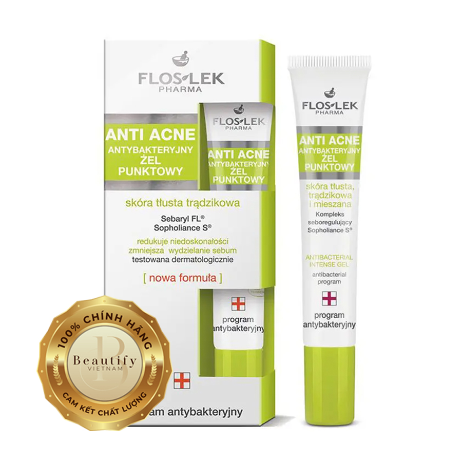 Floslek Gel giảm Mụn Diệt Khuẩn Anti Acne Antibacterial Intense 20ml