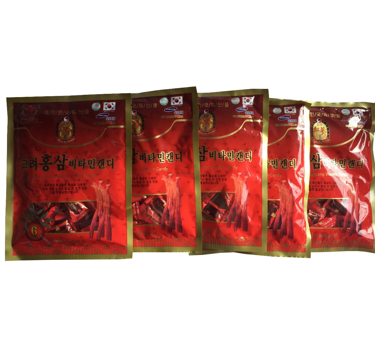 Kẹo hồng sâm Hàn Quốc 200g, kẹo nhân sâm, kẹo sâm, kẹo hồng sâm 6 năm, kẹo hồng sâm