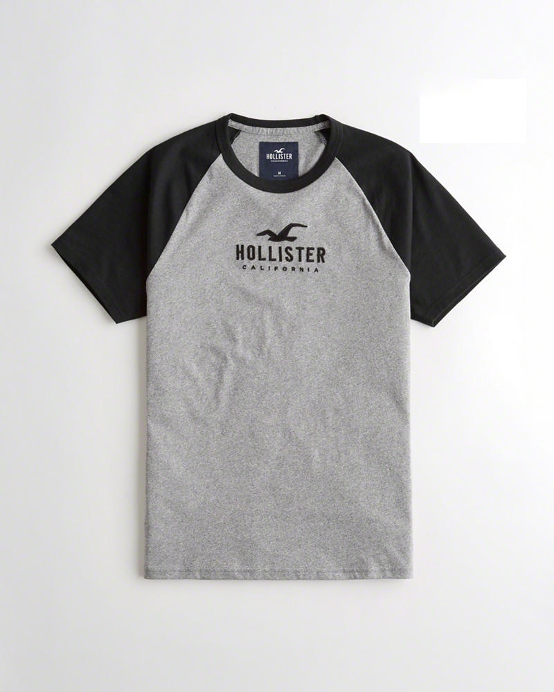 Áo thun phối tay Hollister Gray Black new