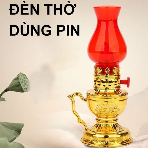 Bộ Đèn thờ cúng kiểu đèn dầu dùng pin đèn để bàn thờ đèn thờ phật Đèn thờ Đèn cúng an toàn cho người lớn và trẻ em đèn