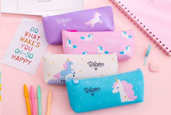 Bóp viết / túi đựng bút học sinh Unicorn dễ thương chống thấm nước