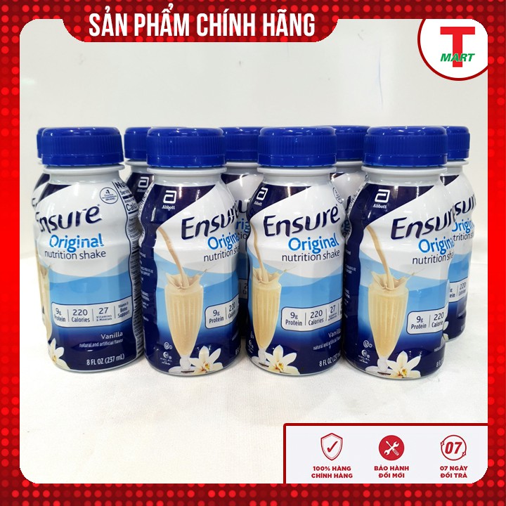 Sữa Bột Pha Sẵn Abbott Ensure Original Hương Vani - 6 chai x 237ml