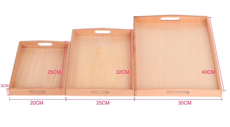 Combo 3 Khay gỗ đa năng chữ nhật