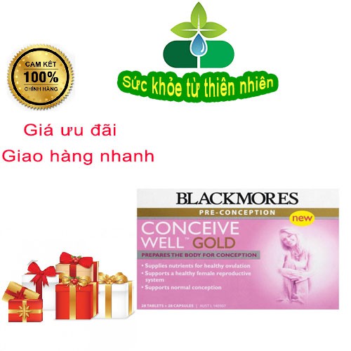 [Lấy mã giảm thêm 30%]Viên Uống (56V) Tăng Khả Năng Thụ Thai Cho Phụ Nữ Blackmores Conceive Well Gold Úc