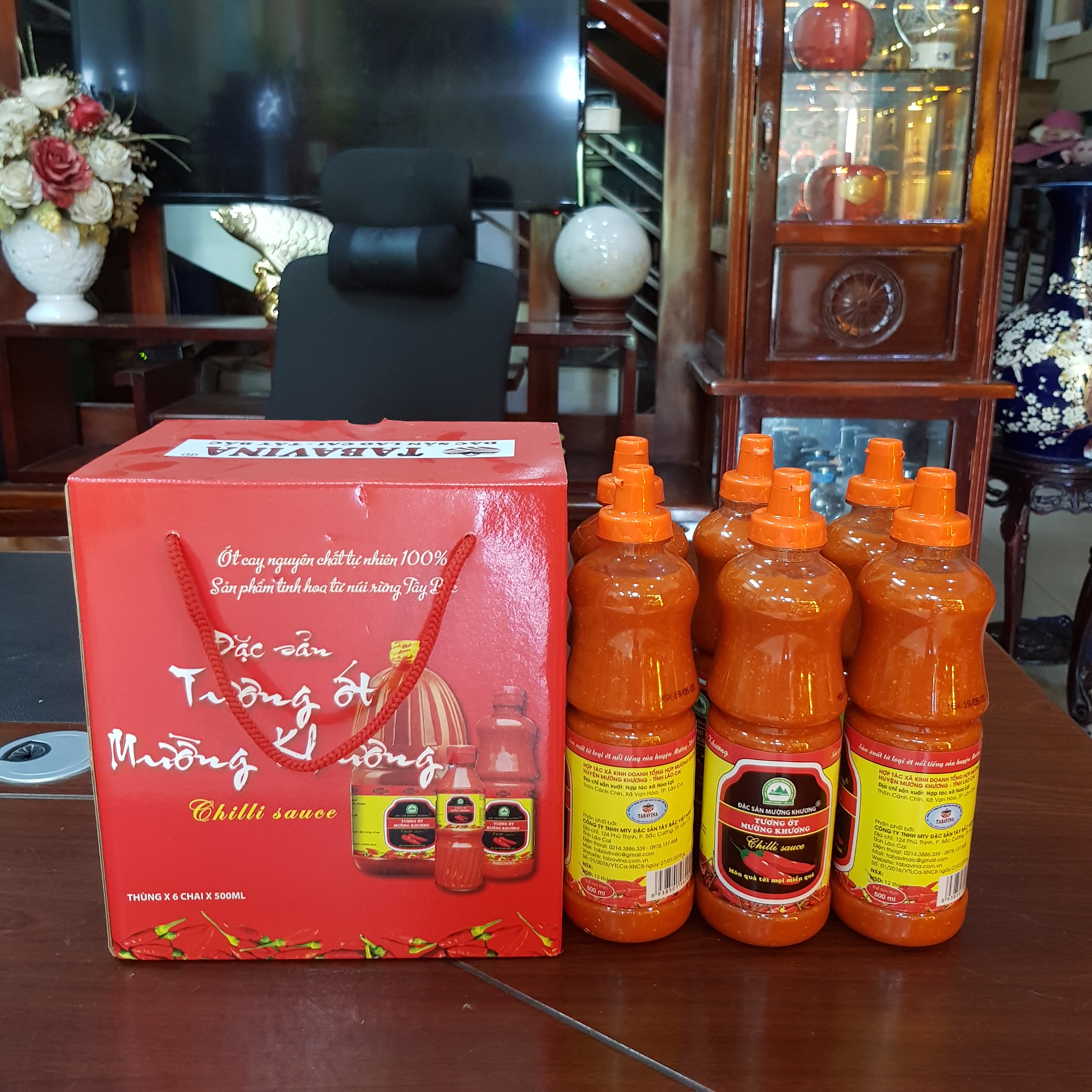 Hộp tương ớt Mường Khương500ml Quà biếu quà tặng
