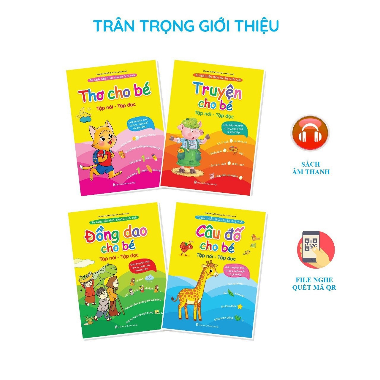 Combo 4 cuốn Thơ - Truyện - Đồng dao - Câu đố cho bé tập nói - tập đọc