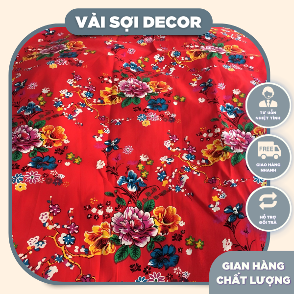 Vải kaki hoa đào chất đẹp khổ 1,6m