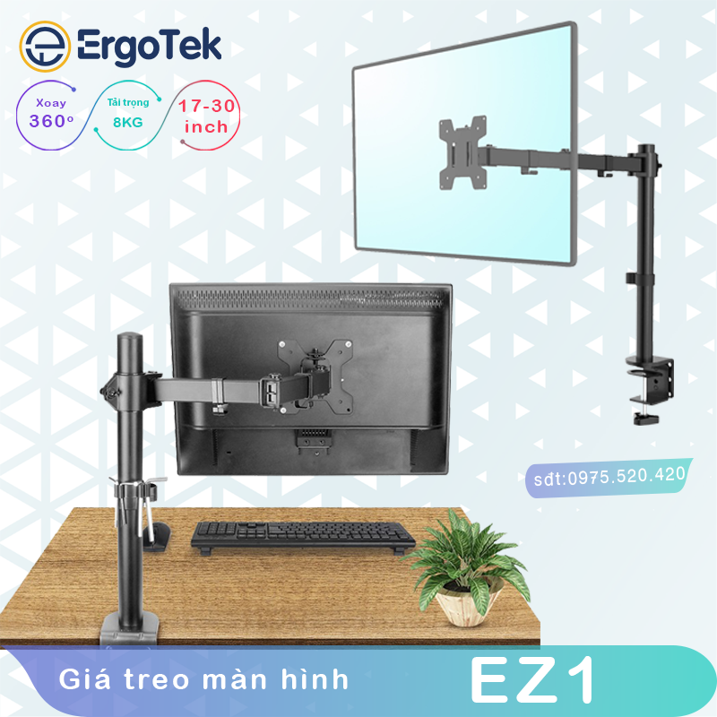 EZ1 XL03 M051 - Giá treo màn hình máy tính - Tay Đỡ Màn Hình Kẹp thành bàn [Màn hình 17 - 27 inch] [ Rẻ Hơn NB F80 H80 F100A]
