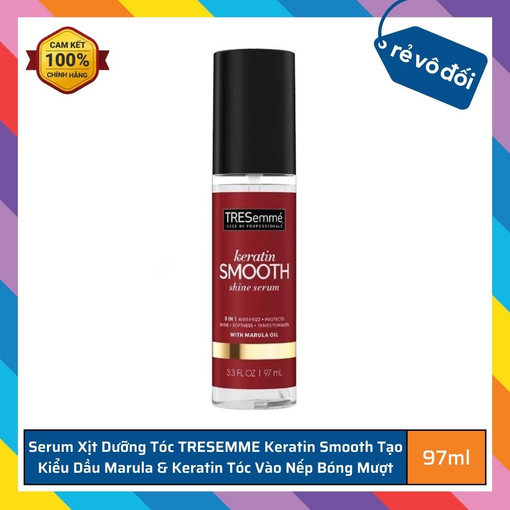 Serum Dưỡng Tóc Tresemme Keratin Smooth Xịt Dưỡng tóc tạo kiểu Dầu Marula & Keratin Tóc Vào Nếp Bóng Mượt 97ml - Mỹ