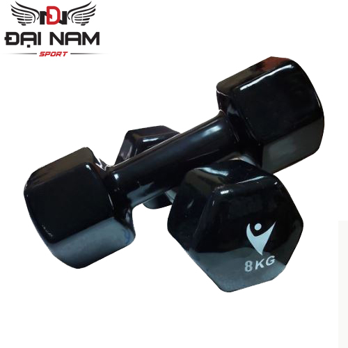 Bộ Cặp Tạ Tay 8kg Bọc Cao Su Trơn Nhập Khẩu Đại Nam Sport (Tổng 16kg)