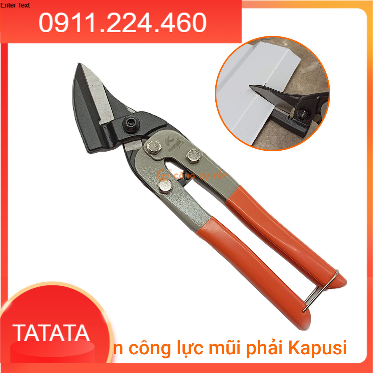 Kéo cắt tôn mỏ nghiêng 10inch Kapusi Nhật Bản