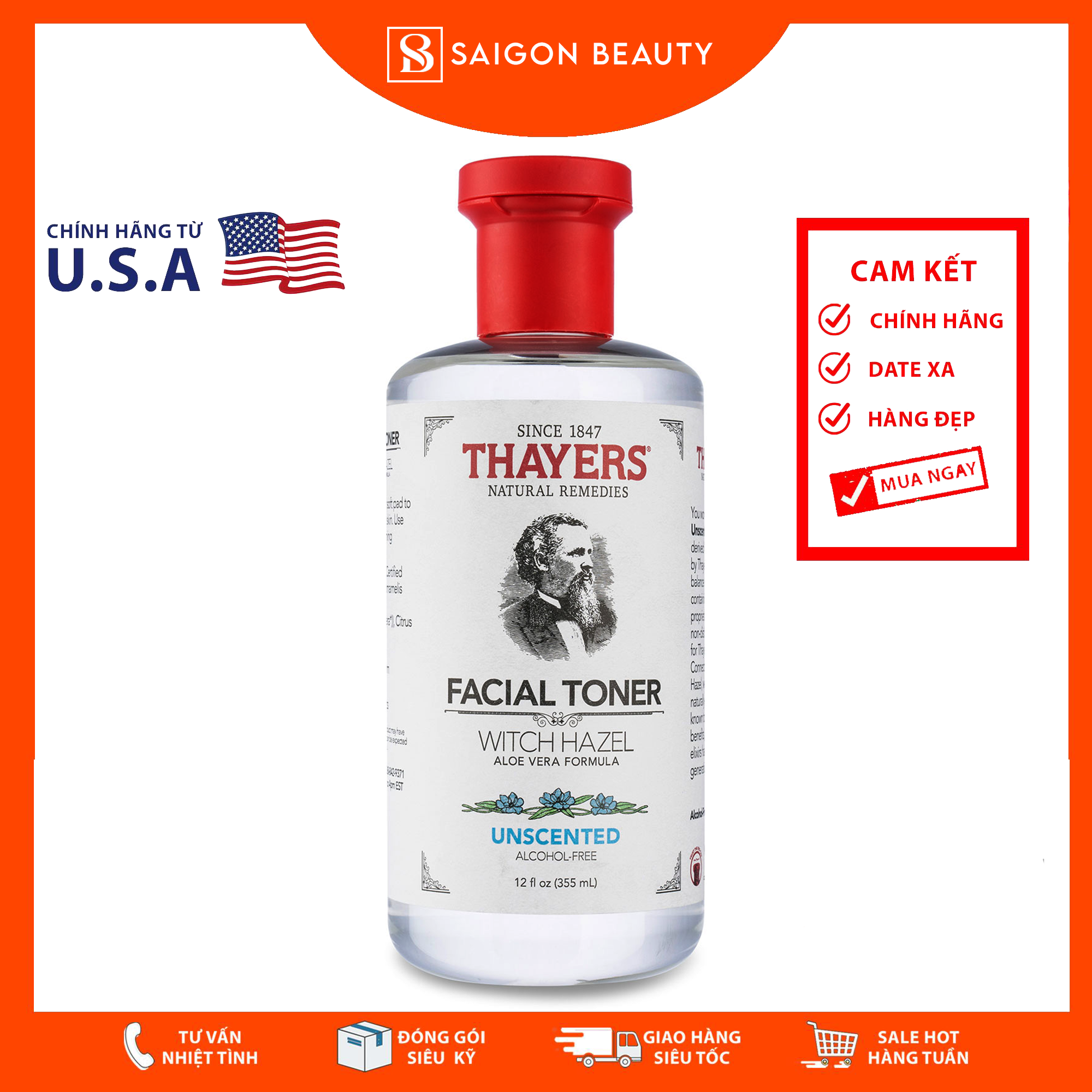 [HCM]Toner Thayers Facial Toner Witch Hazel – Unscented (355mL)