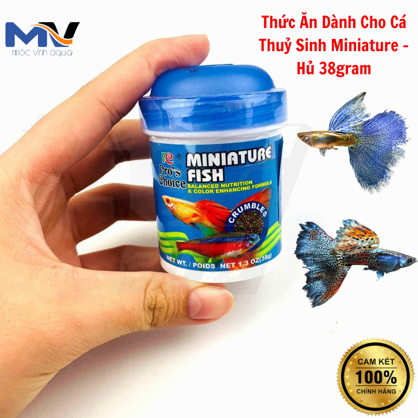 Thức ăn dành cho cá thuỷ sinh miniature - hủ 38 gram | cửa hàng cá cảnh và thiết bị lọc nước hồ cá mộc vinh aqua