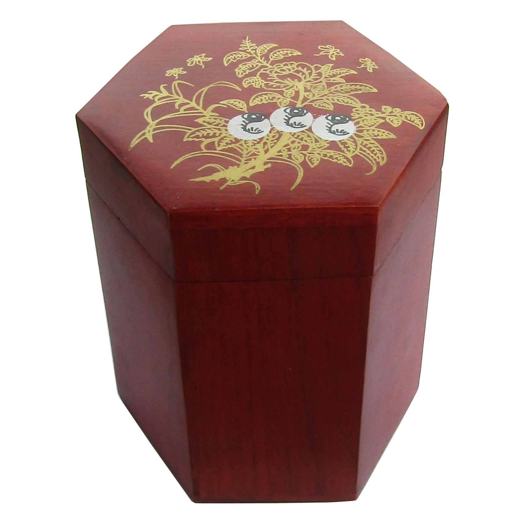 Hộp Trà Gỗ Hương In Hoa Cao Cấp