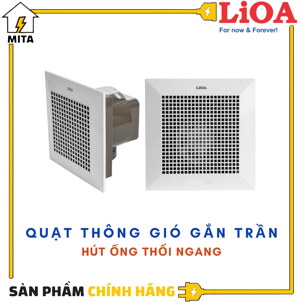Quạt Thông Gió Gắn Trần Có Ống Hút Ngang LiOA EVF24CU7