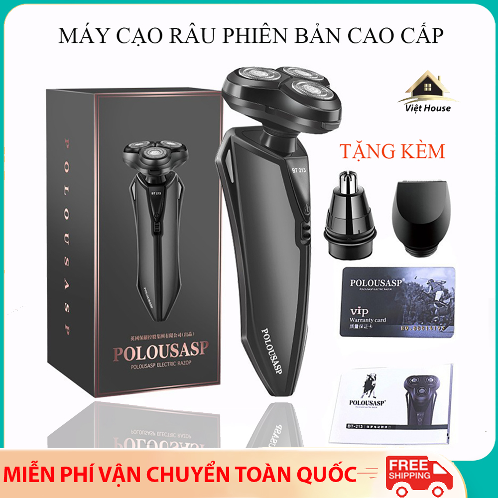 Máy cạo râu sạc điện 4D Polousáp 4 trong 1, cạo râu, tỉa lông mũi, cắt tóc, chống nước tuyệt đối, máy cạo râu thông minh cho nam 3 lưỡi dao vệ sinh thay thế dễ dàng. Bảo hành 24 tháng trên toàn quốc, đổi mới trong 7 ngày đầu.
