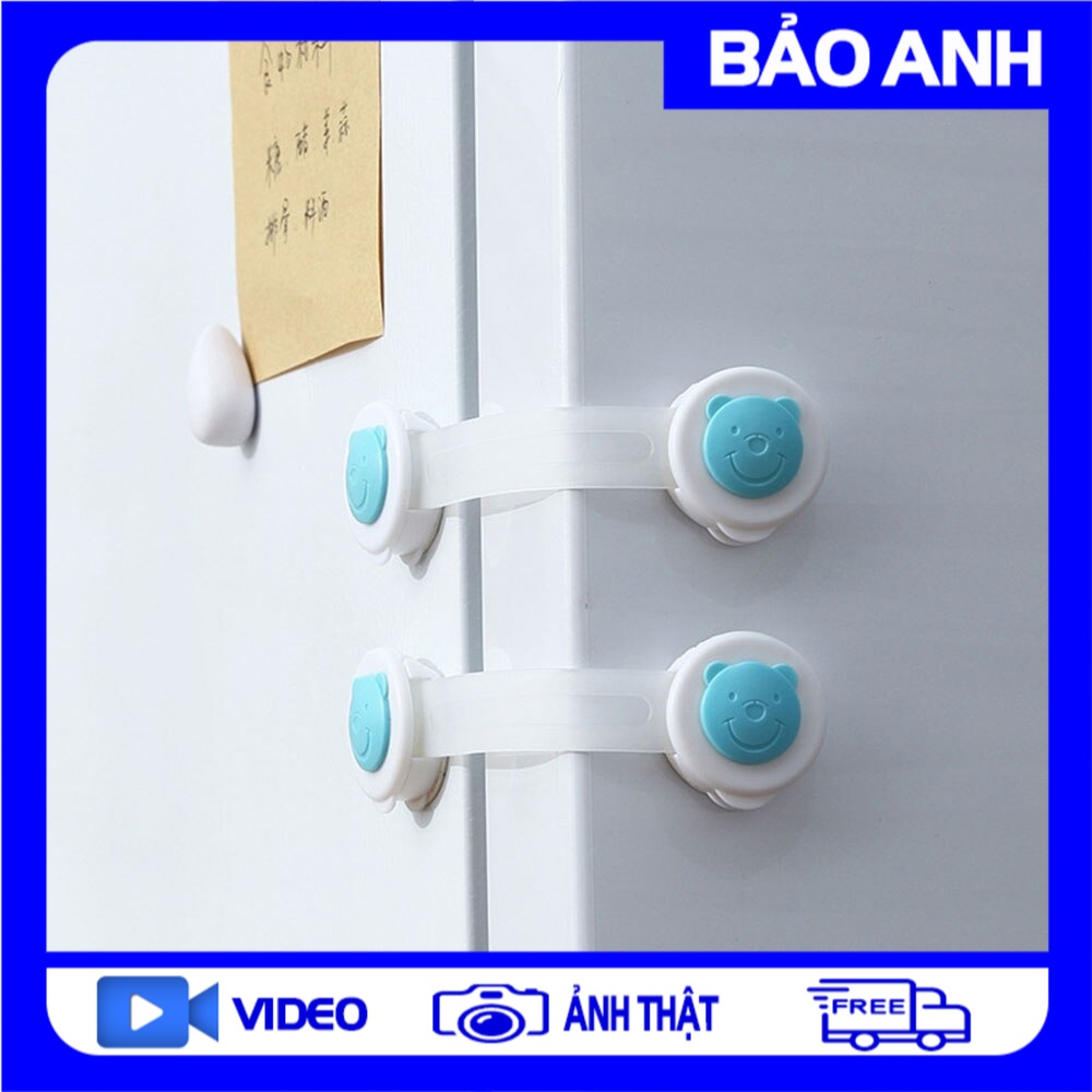 [ CÓ VIDEO + ẢNH THẬT ] Đai Khóa Chốt Gài Tủ Lạnh, Khóa Ngăn Kéo, Khóa Cài Cửa Tủ Đồ Chốt Cài An Toàn Cho Bé, Chốt Cài Tủ Lạnh Tủ Đồ Ngăn Kéo Nhựa Tổng Hợp
