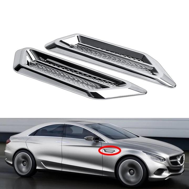 [HCM]Bộ 2 mang cá dán sườn xe ô tô MC016 (bạc crom)