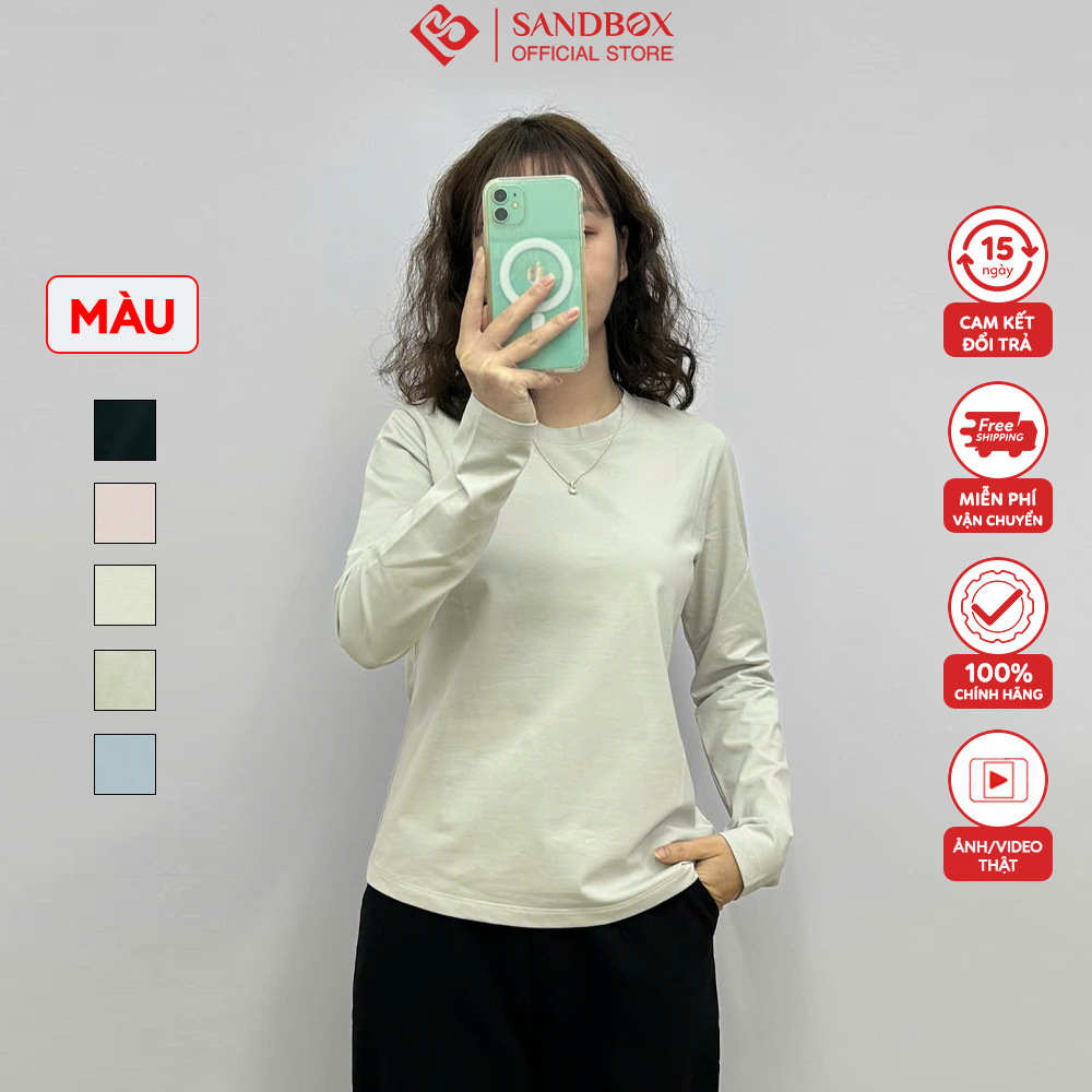 Áo Giữ Nhiệt Nữ SANDBOX Cổ 3 Phân Chất Liệu Cotton Nhật Cao Cấp Giữ Ấm Co Dãn 4 Chiều (ATO22001)