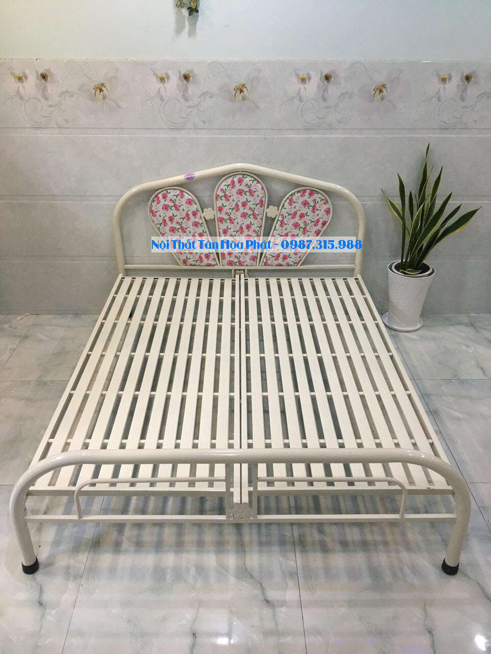 Giường sắt cao cấp 1m6 x 2m Tân Hòa Phát mẫu mới