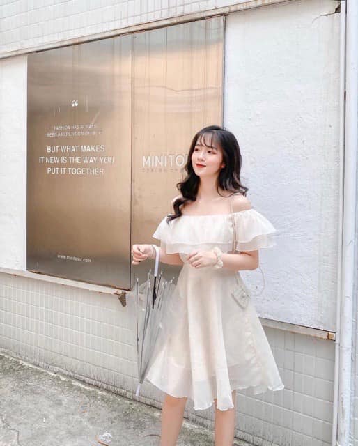 [ VIDEO +ẢNH THẬT] Đầm tiểu thư trễ vai xòe chất voan lụa 2 lớp phong cách hàn quốc, LEVERMART, Đầm nữ, Đầm nữ dáng xòe, đầm công chúa, đầm nữ dự tiệc, đầm trắng, đầm nữ dễ thương, đầm trễ vai, đầm vintage
