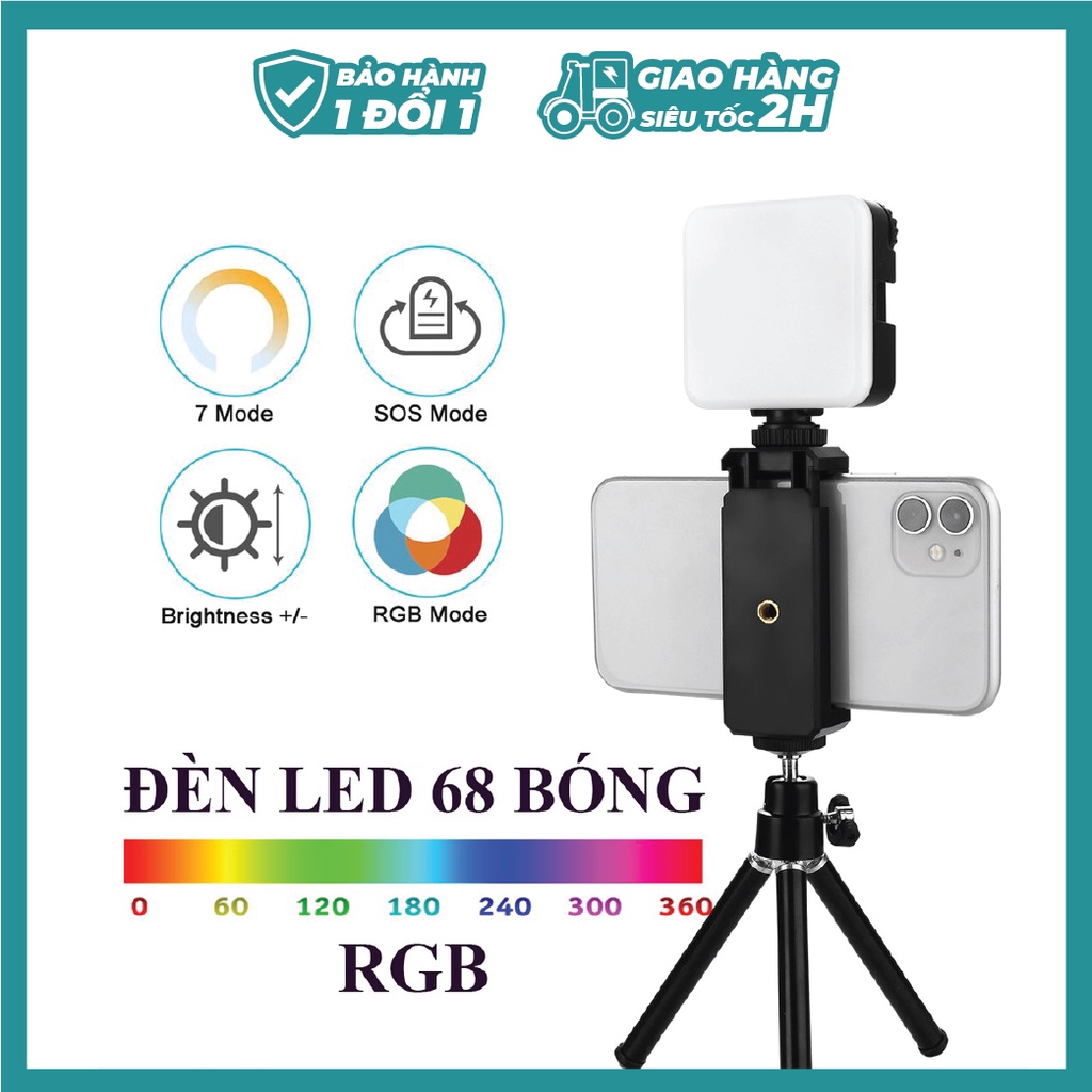 Đèn led quay phim rgb fomito 68 bóng