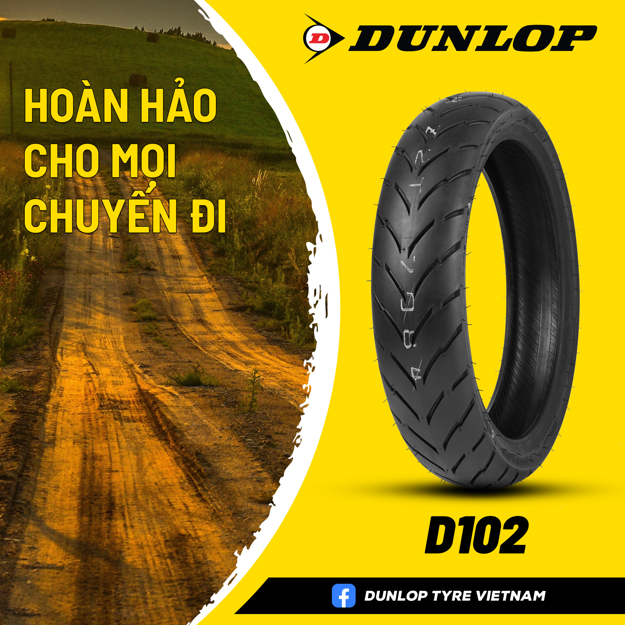 ỏ lốp xe máy Dunlop D102 70 90-17 120 70-17 130 70-17 không ruột