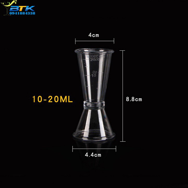 Ca đong 2 đầu 10/20ml - jigger nhựa đong hai đầu