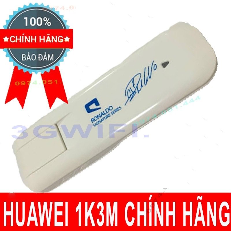 DCOM 3G HUAWEI 1K3M 21.6Mb - CẮM LÀ CHẠY - BẮT SÓNG CỰC TỐT - Tặng kèm siêu sim 4G data khủng từ MƯỜNG THANH ROYAL