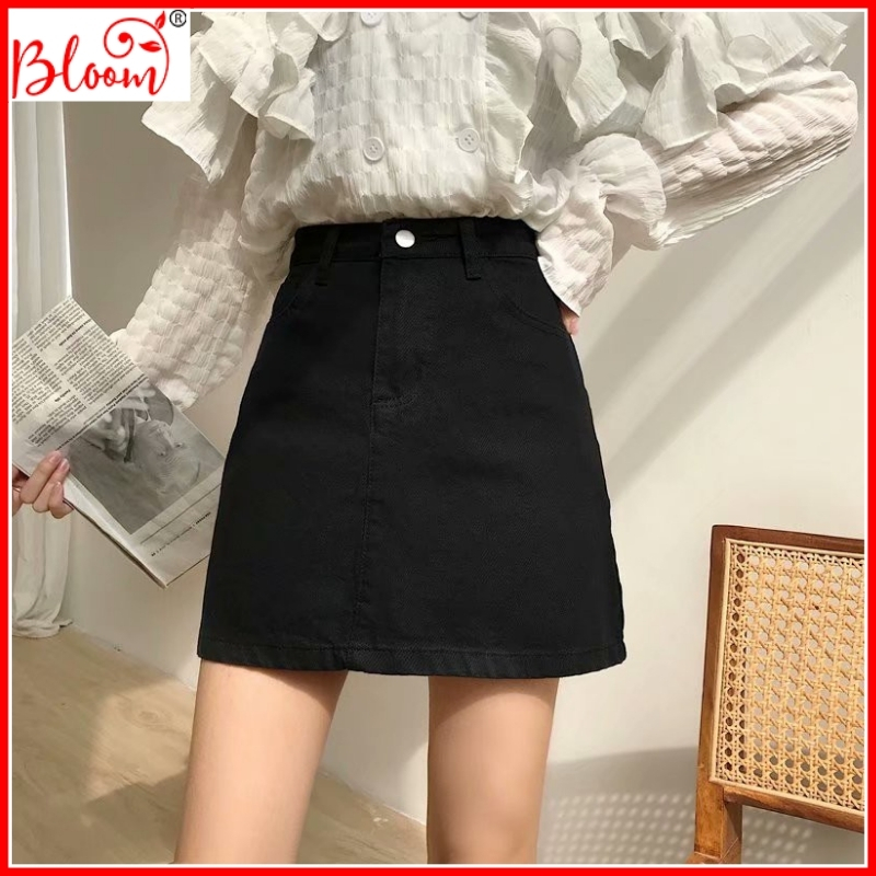 Chân váy ngắn chân váy chữ a lưng cao kaki thời trang cao cấp YUKIBLOOM Chân váy nữ chữ a