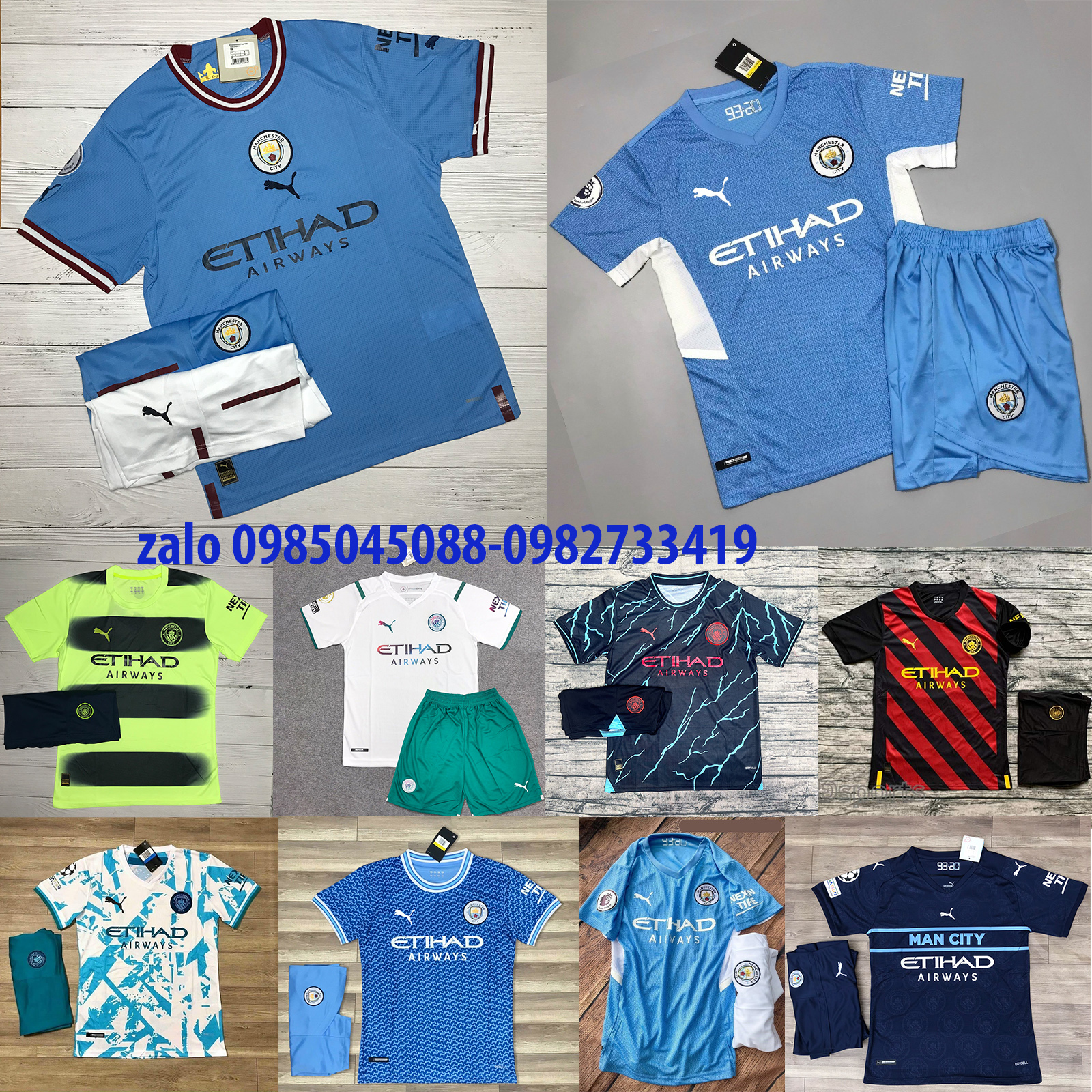 Áo Bóng đá Câu Lạc Bộ Manchester City -Trắng -Mùa Giải Mới-Chất Polyeste Thái CAO CẤP