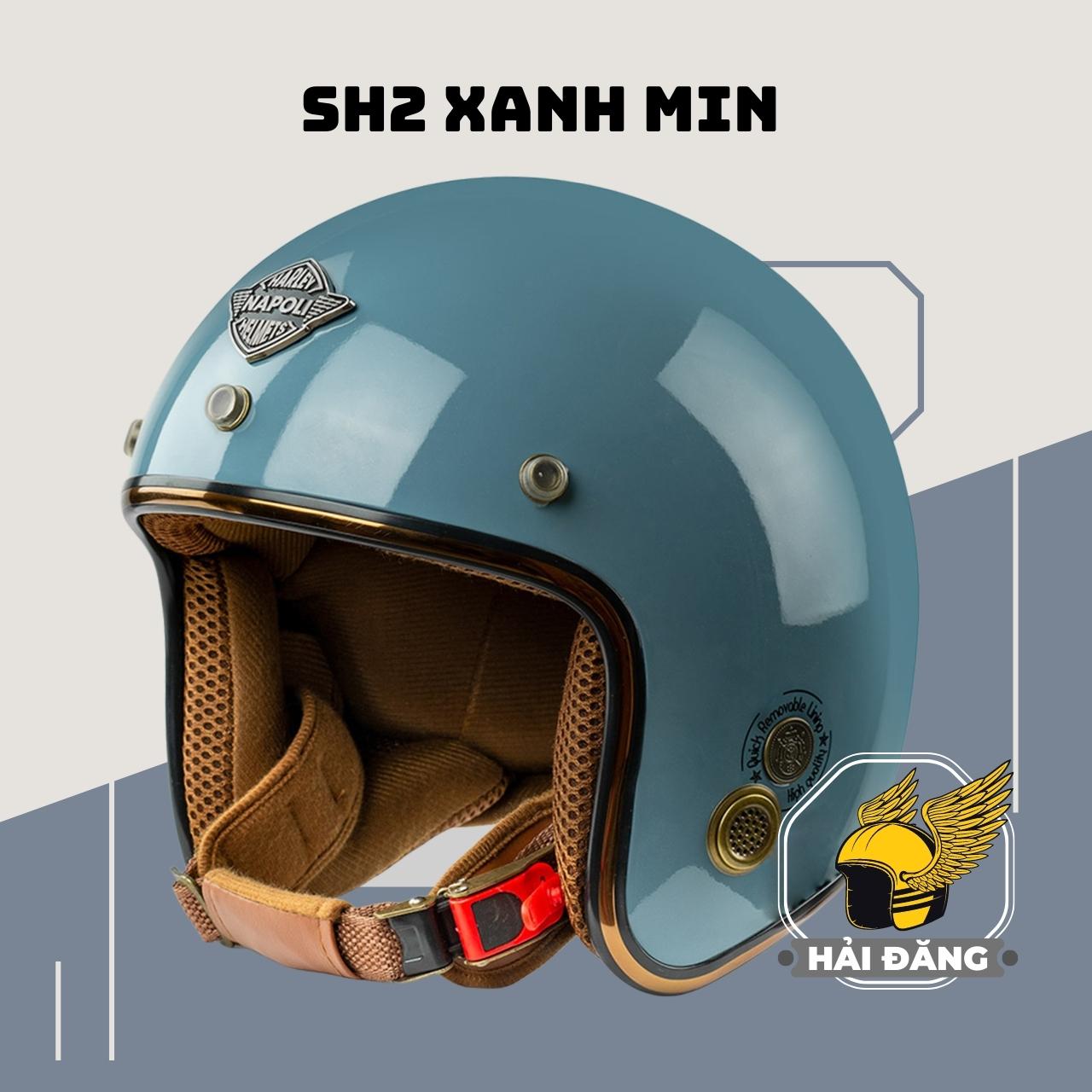 [HCM]Mũ Bảo HIểm 3/4 Napoli SH2 Ruby Màu Xanh Mint - Bảo Hành 12 Tháng
