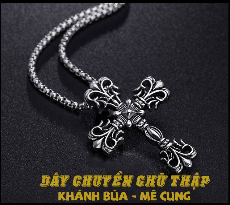Dây chuyền chữ thập thời trang cá tính, dây chuyền Khánh Búa (Mê Cung)