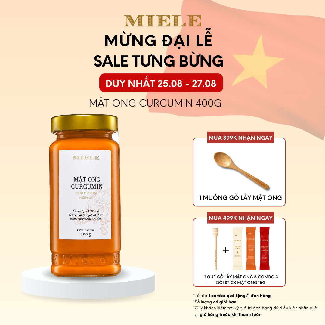 Mật ong nghệ curcumin miele 250g, 400g, 700g