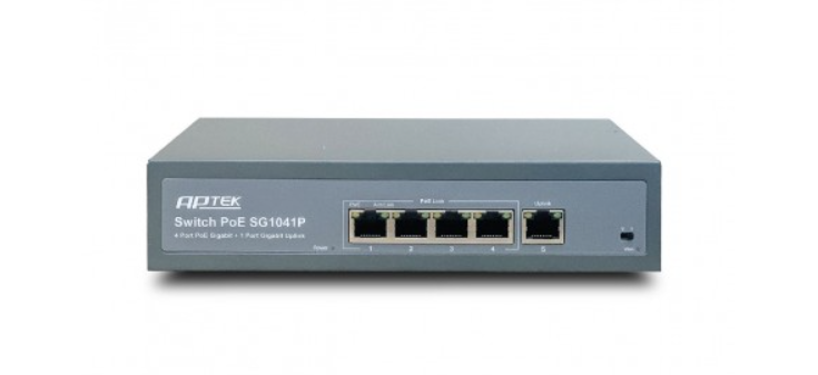 Switch poe aptek sg1041p - switch 4 port poe gigabit unmanaged