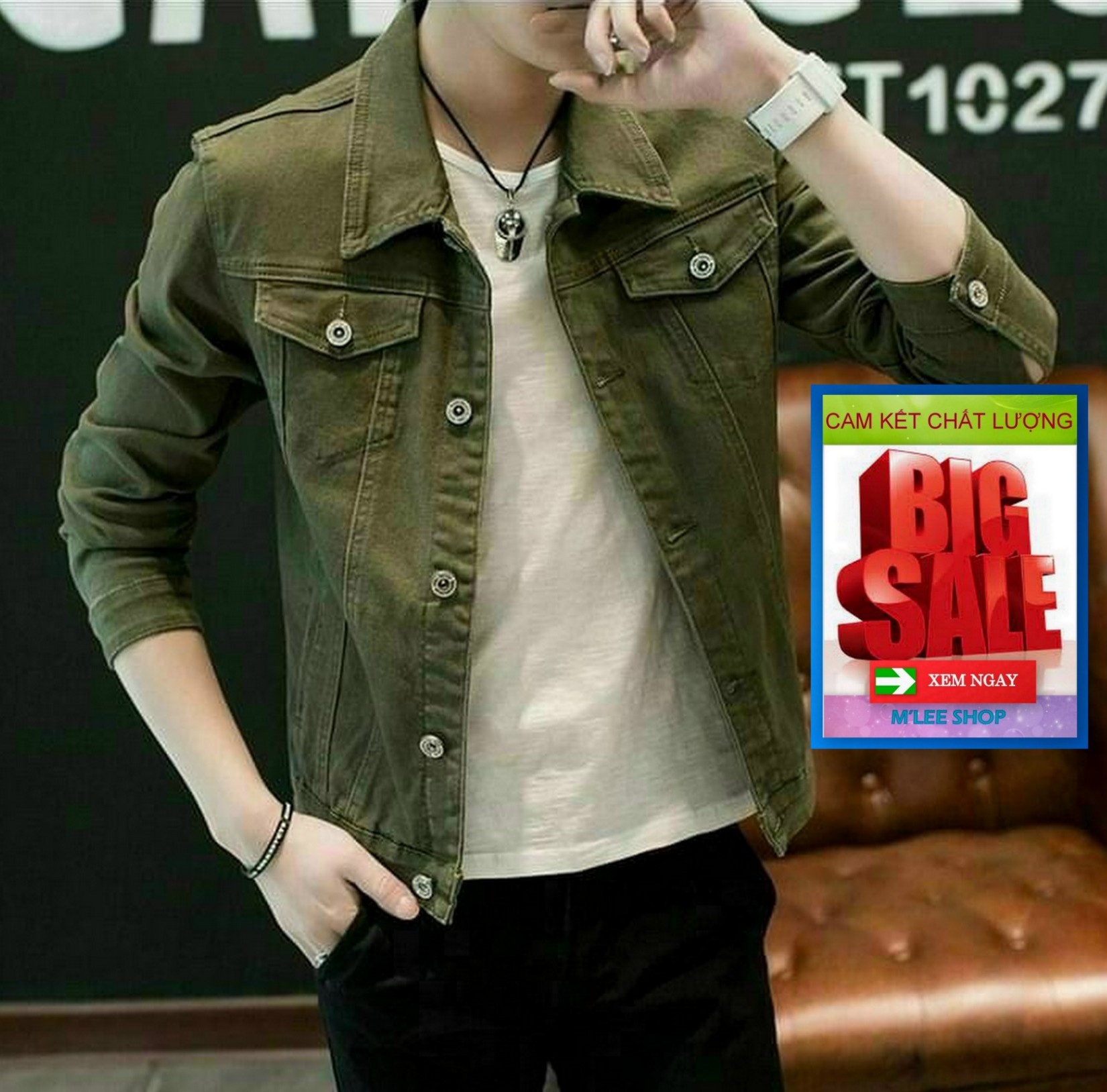 áo khoác jean kaki nam cao cấp chất jean kaki hàng xịn chuẩn shop M'LEE SHOP MẪU MỚI NHẤT AZK046 thiết kế trẻ trung phong cách hàn quốc cá tính năng động thời trang M'LEE SHOP MLS04510