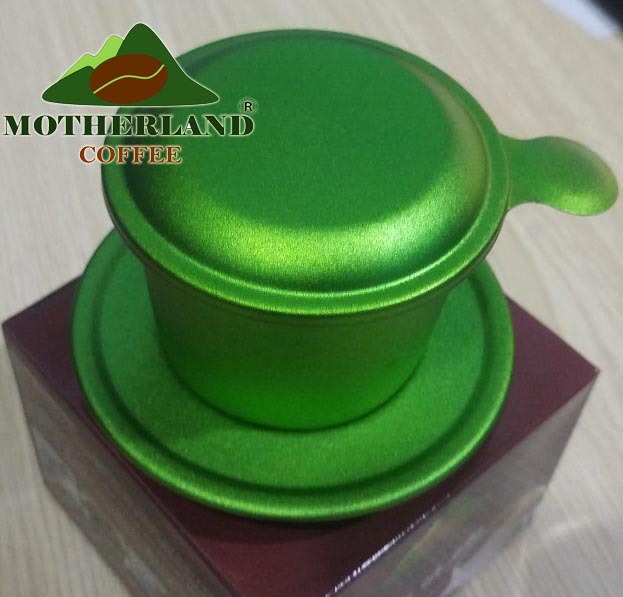 [HCM]Phin pha cà phê màu xanh cao cấp không logo