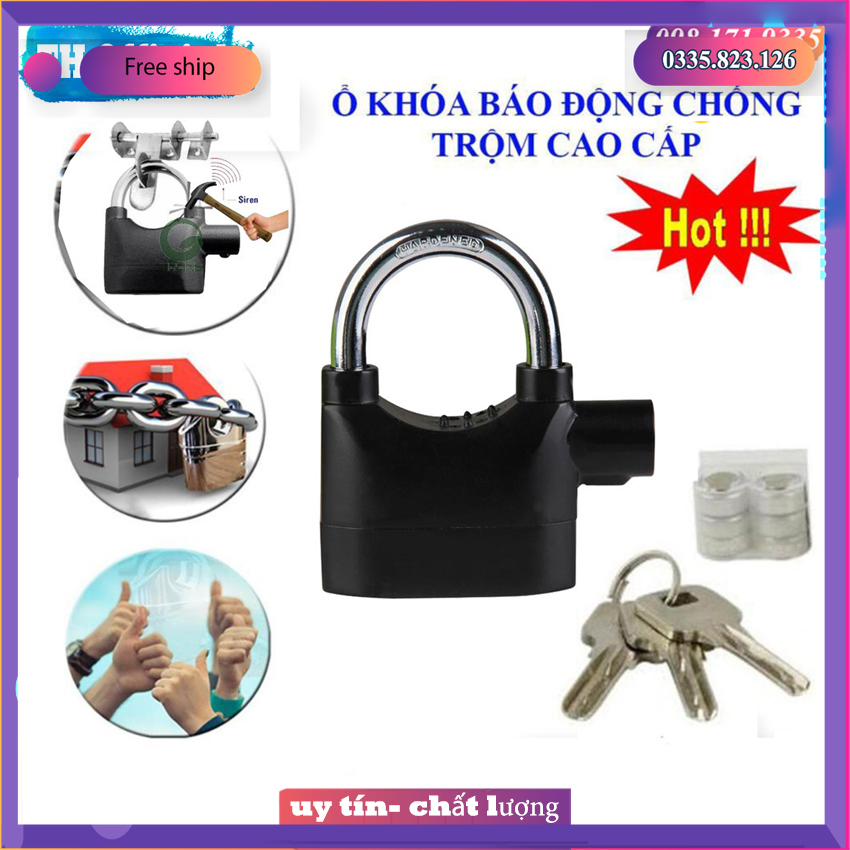 Ổ khóa báo động chống trộm thông minh – chìa khóa vạn năng, chống trộm, hú báo động khi có tác động chạm vào khóa