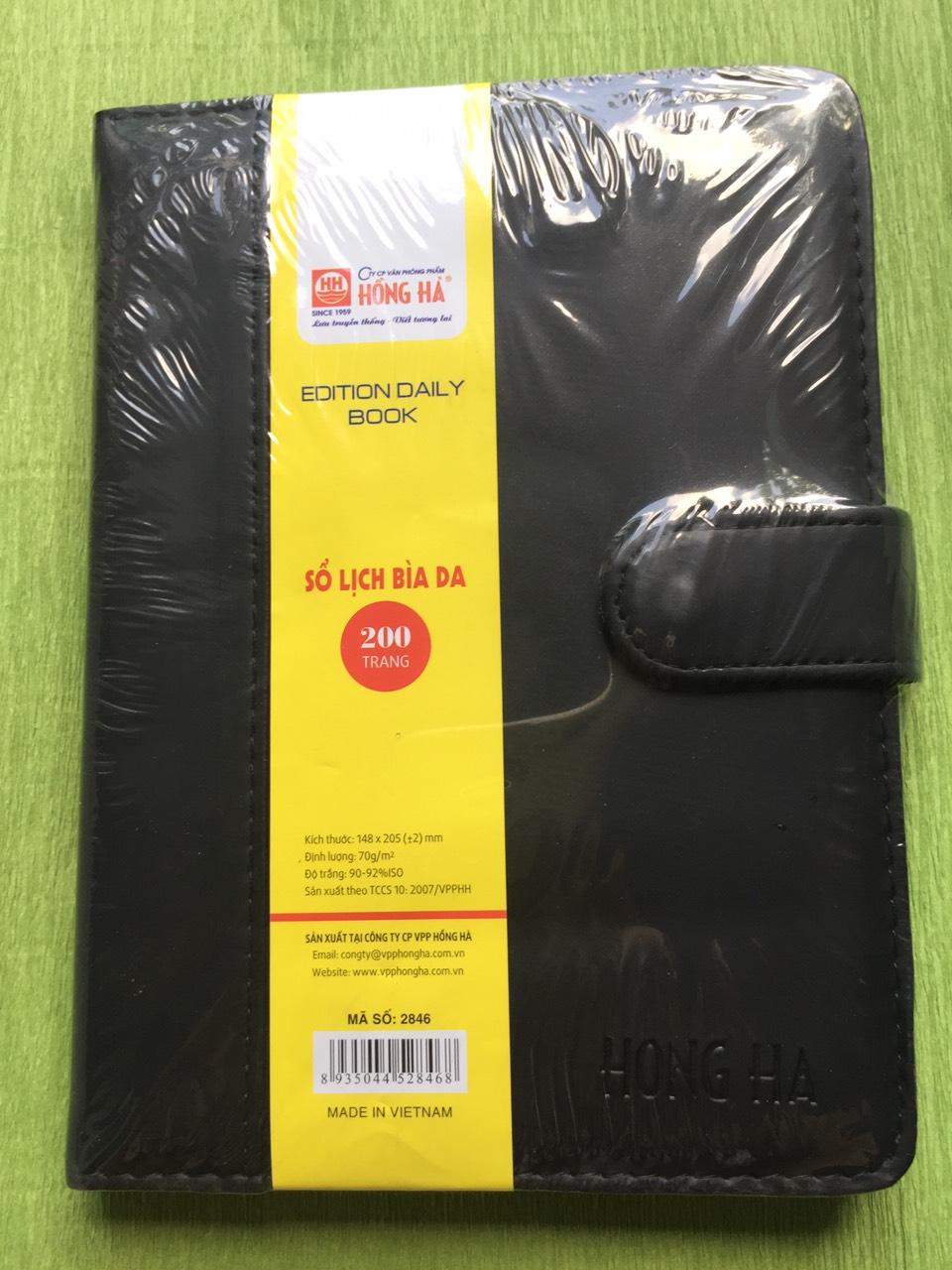 Sổ tay bìa da cao cấp Hồng Hà – Sổ lịch bìa da kích thước 15x21 cm