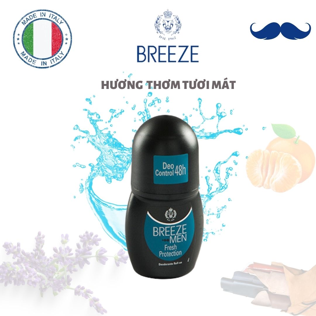 Lăn khử mùi nam hương nước hoa Roll On Deodorant Breeze Men Fresh Protection 50ml