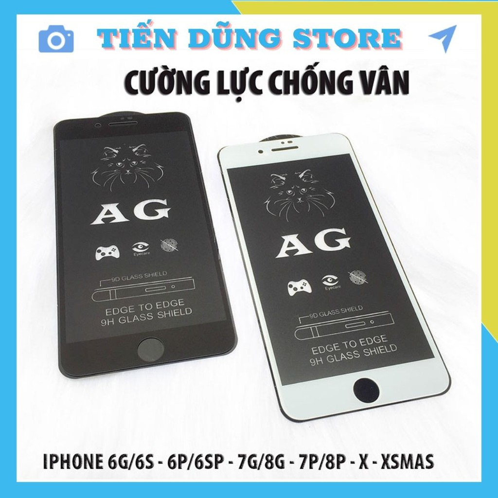 Kính cường lực nhám full màn chống vân tay iphone 6/6s/6plus/7/8/7plus/8plus//x/xs/xsmax/11/11pro/11pro max