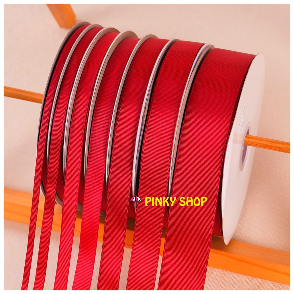 [1 Cuộn] Ruy băng gân vải trơn 2cm  1 cm cuộn lớn dài 91m nhiều màu làm nơ gói quà làm phụ kiện handmade Pinky Shop